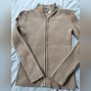 OLD NAVY Ladies Full Zip Sweater Blouse. Size Medium. Long Sleeves.
